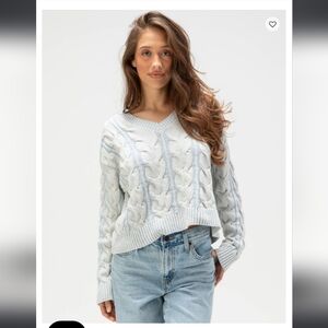 *NWT* FREE PEOPLE Cable Knit V-Neck Sweater